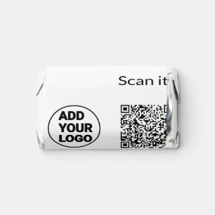 Simple minimal q r code add logo scan code name we hershey's miniatures