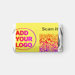 Simple minimal q r code add logo scan code name we hershey's miniatures