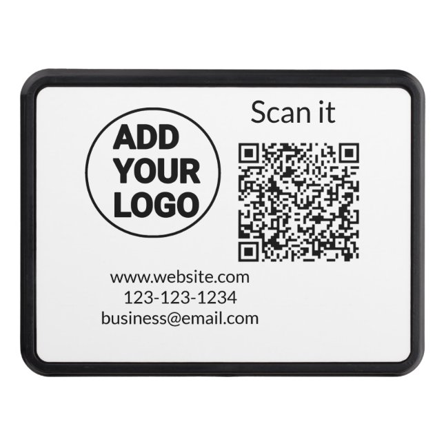 Simple minimal q r code add logo scan code name we hitch cover (Front)