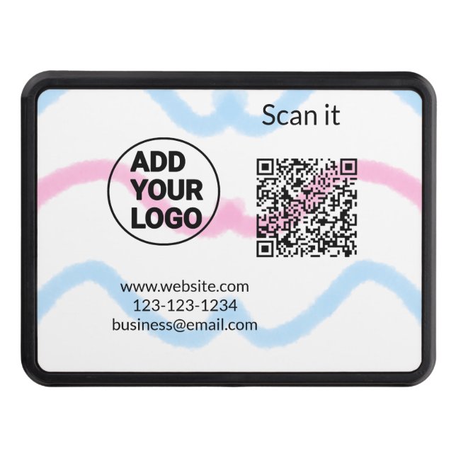 Simple minimal q r code add logo scan code name we hitch cover (Front)
