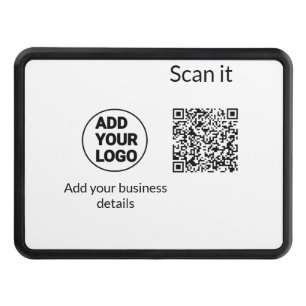 Simple minimal q r code add logo scan code name we hitch cover