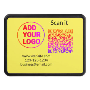 Simple minimal q r code add logo scan code name we hitch cover