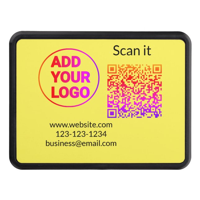 Simple minimal q r code add logo scan code name we hitch cover (Front)