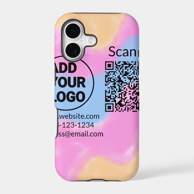 Simple minimal q r code add logo scan code name we iphone case (Back)
