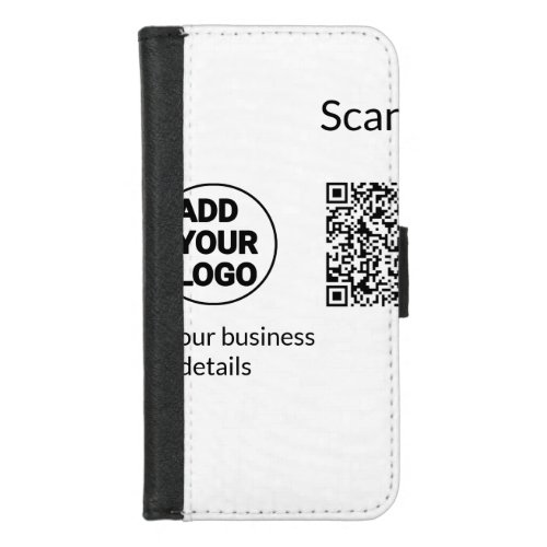 Simple minimal q r code add logo scan code name we iPhone 87 wallet case