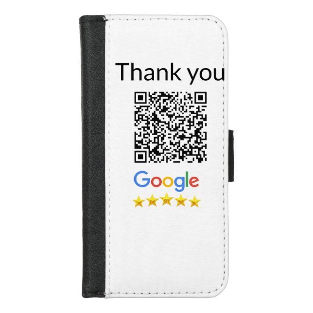 Simple minimal q r code add logo scan code name we iPhone wallet case (Front)