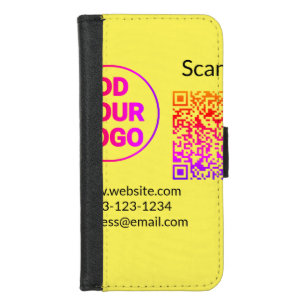 Simple minimal q r code add logo scan code name we iPhone 8/7 wallet case