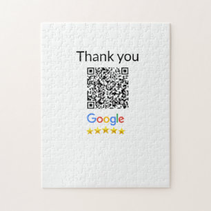 Simple minimal q r code add logo scan code name we jigsaw puzzle