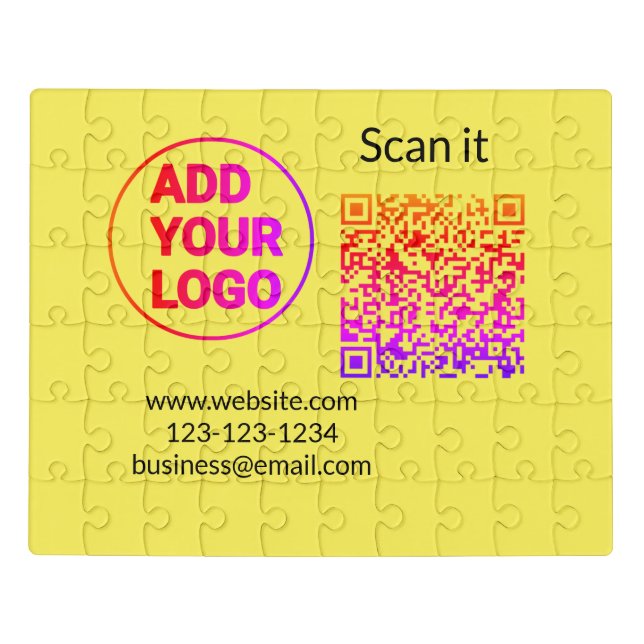 Simple minimal q r code add logo scan code name we jigsaw puzzle (Puzzle Horizontal)