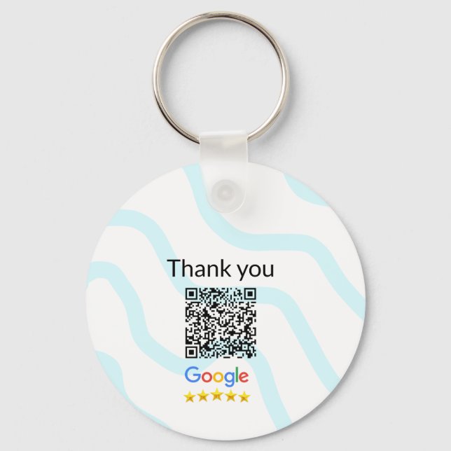 Simple minimal q r code add logo scan code name we keychain (Front)