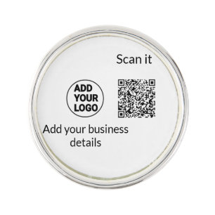 Simple minimal q r code add logo scan code name we lapel pin