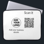 Simple minimal q r code add logo scan code name we laptop sleeve<br><div class="desc">Design</div>