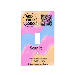 Simple minimal q r code add logo scan code name we light switch cover