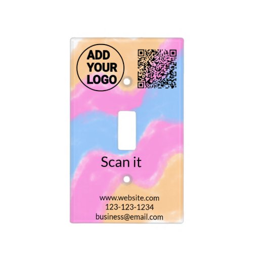 Simple minimal q r code add logo scan code name we light switch cover