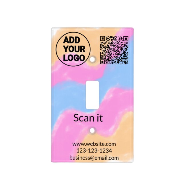 Simple minimal q r code add logo scan code name we light switch cover (Front)