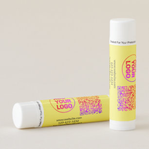 Simple minimal q r code add logo scan code name we lip balm