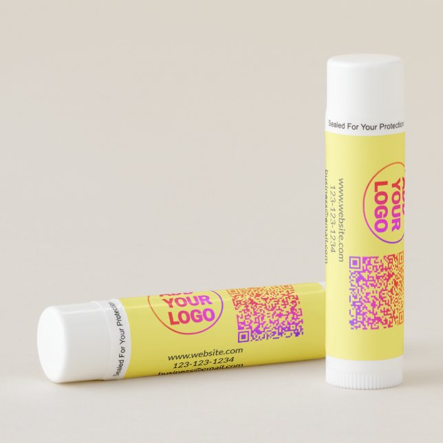 Simple minimal q r code add logo scan code name we lip balm (Front)