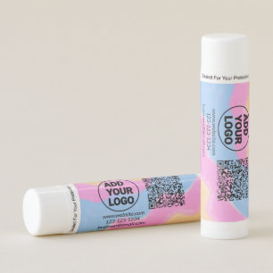 Simple minimal q r code add logo scan code name we lip balm