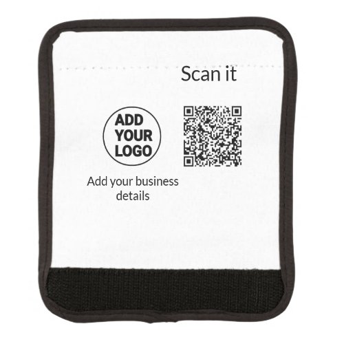 Simple minimal q r code add logo scan code name we luggage handle wrap