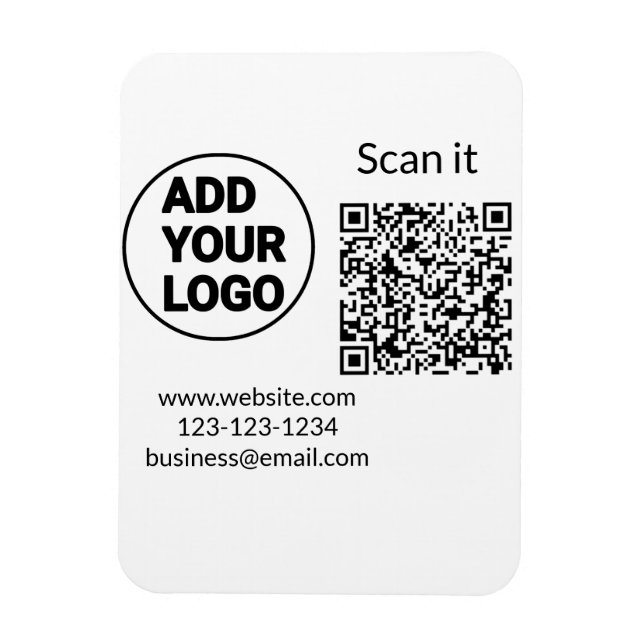 Simple minimal q r code add logo scan code name we magnet (Vertical)