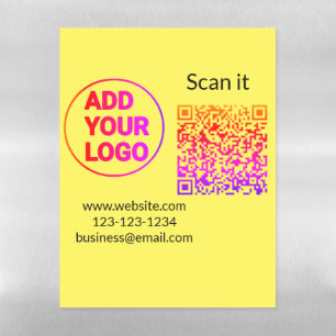 Simple minimal q r code add logo scan code name we magnetic dry erase sheet