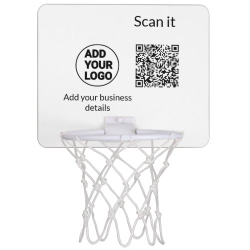 Simple minimal q r code add logo scan code name we mini basketball hoop