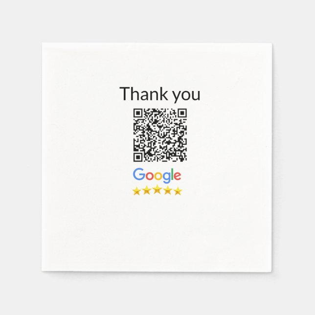 Simple minimal q r code add logo scan code name we napkins (Front)