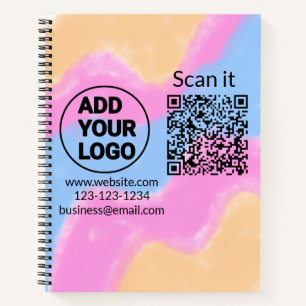 Simple minimal q r code add logo scan code name we notebook