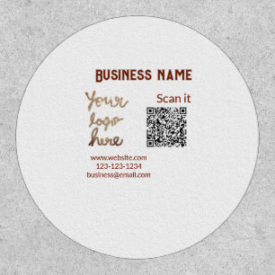 Simple minimal q r code add logo scan code name we patch