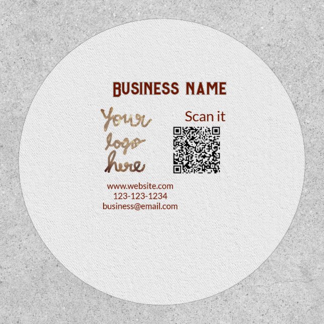 Simple minimal q r code add logo scan code name we patch (Front)