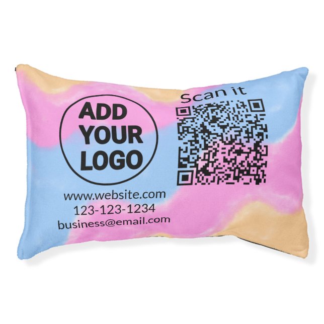 Simple minimal q r code add logo scan code name we pet bed (Front)
