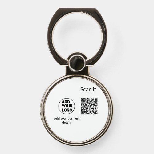 Simple minimal q r code add logo scan code name we phone ring stand