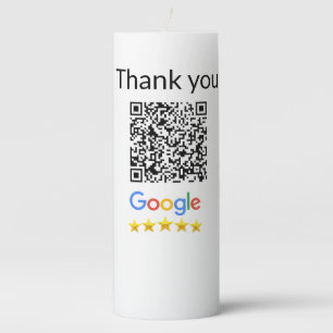 Simple minimal q r code add logo scan code name we pillar candle