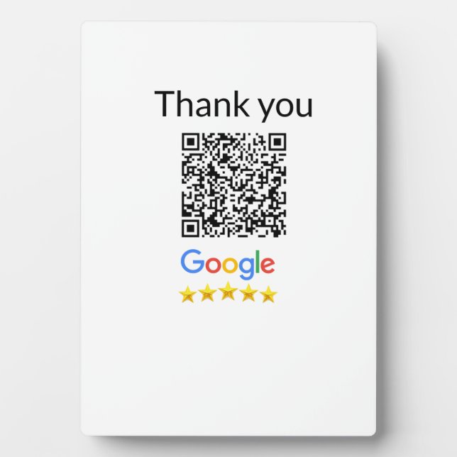 Simple minimal q r code add logo scan code name we plaque (Front)