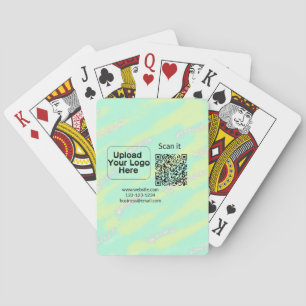 Simple minimal q r code add logo scan code name we poker cards