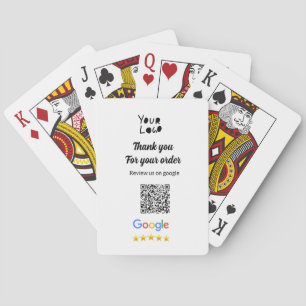 Simple minimal q r code add logo scan code name we poker cards