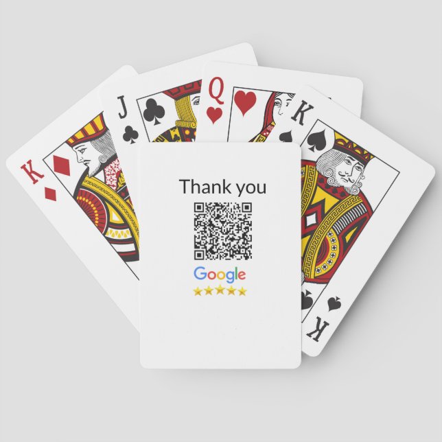 Simple minimal q r code add logo scan code name we poker cards (Back)