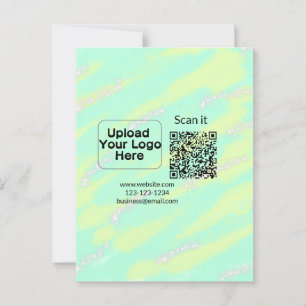Simple minimal q r code add logo scan code name we postcard