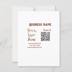 Simple minimal q r code add logo scan code name we postcard