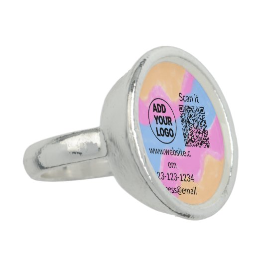 Simple minimal q r code add logo scan code name we ring (Side)