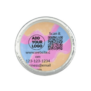 Simple minimal q r code add logo scan code name we ring