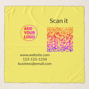 Simple minimal q r code add logo scan code name we scarf