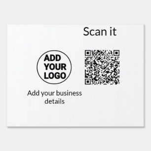 Simple minimal q r code add logo scan code name we sign