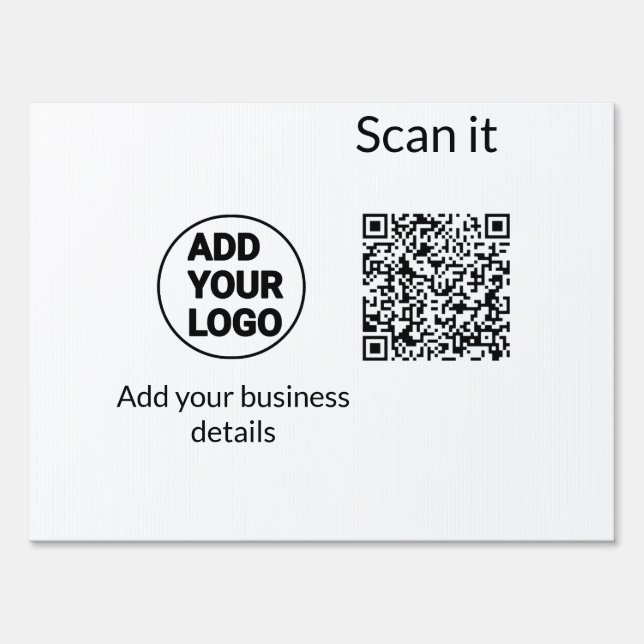 Simple minimal q r code add logo scan code name we sign (Front)