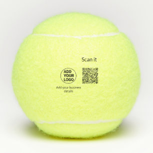 Simple minimal q r code add logo scan code name we tennis balls