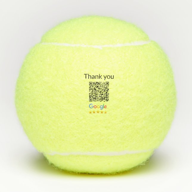 Simple minimal q r code add logo scan code name we tennis balls (Front)