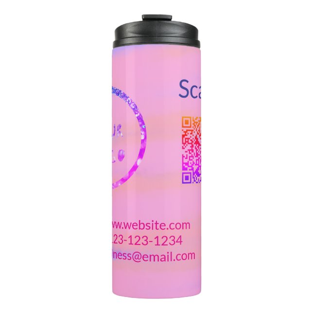 Simple minimal q r code add logo scan code name we thermal tumbler (Front)