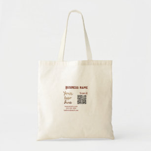 Simple minimal q r code add logo scan code name we tote bag