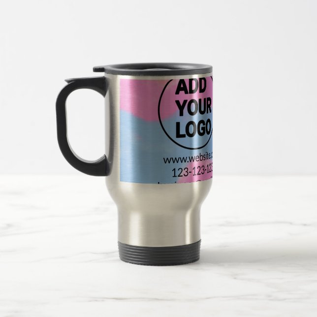 Simple minimal q r code add logo scan code name we travel mug (Left)