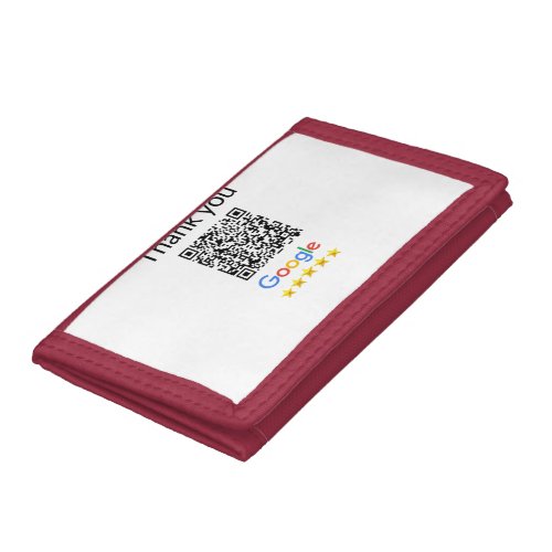 Simple minimal q r code add logo scan code name we trifold wallet